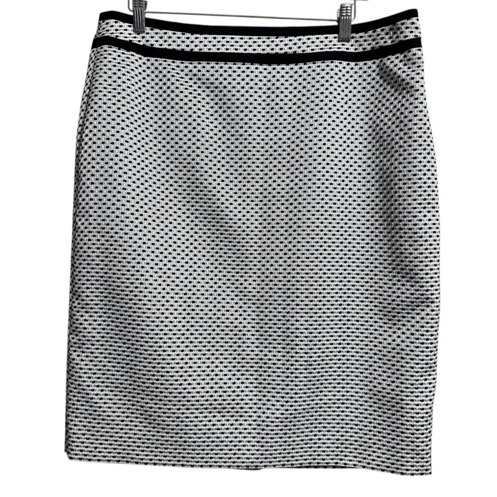 Calvin Klein black white gray pencil skirt‎ with split Size 14
